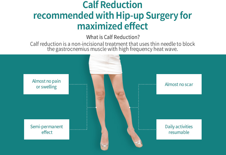 Calf Reduction recommended with Hip-up Surgery for maximized effect